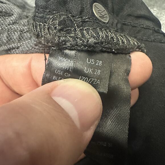 We The Free Jeans Women's Sz.28 Black Maggie Straight Jean Raw Hem Distressed - Picture 4 of 13